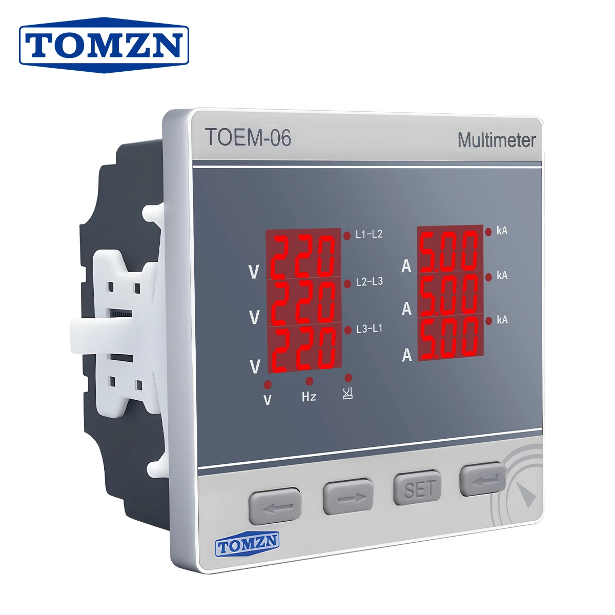 

Digital Multimeter (V-I-Hz) Three Phase Voltage Current Frequency Line-to-Line Voltage Accueacy0.5 AC 450V 5A 3P4L TOMZN TOEM-06