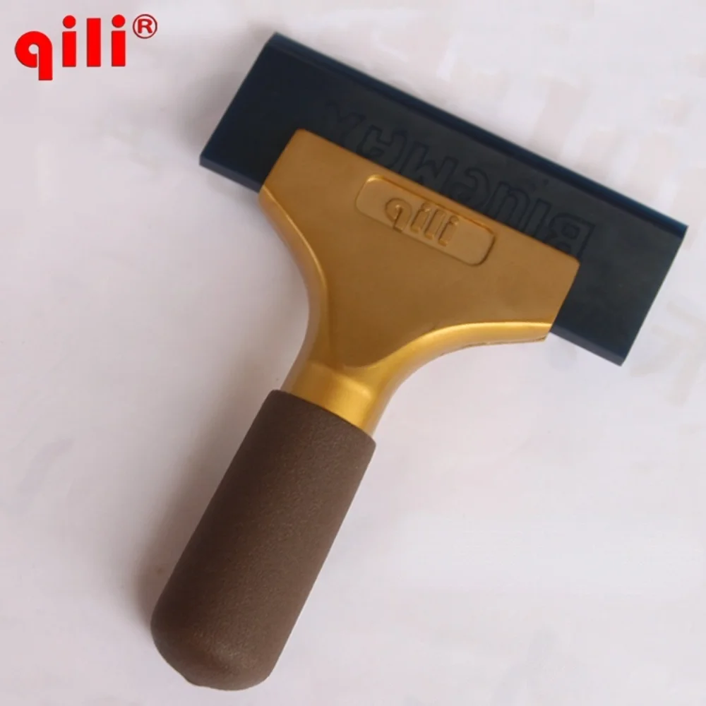 

QH-01 золотой цвет алюминий + резиновый скребок для очистки окон, скребок для очистки воды, виниловый инструмент для автомобильной пленки, инструменты для скребка