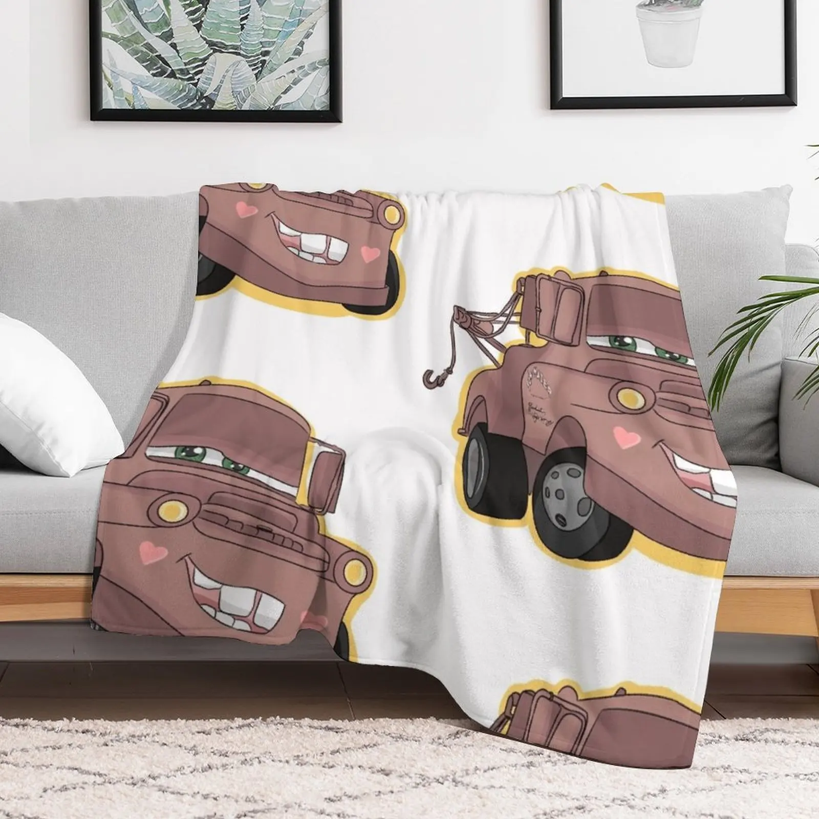 Tow Mater Kawaii Throw Blanket Fashion Sofas Shaggy Blankets