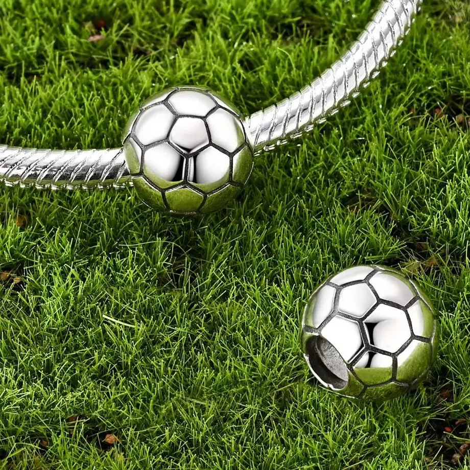 

Charm 925 Sterling Silver Football Bead Fit Bracelet Diy For Men Women Original Sport Fashion Jewelry Gift