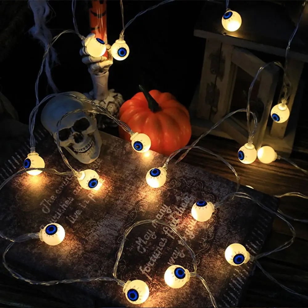 1.5m 10Led Halloween Village Eye Balls Pumpkin Halloween Light String Creative Spider Halloween Decor Lamp Ghost Festival
