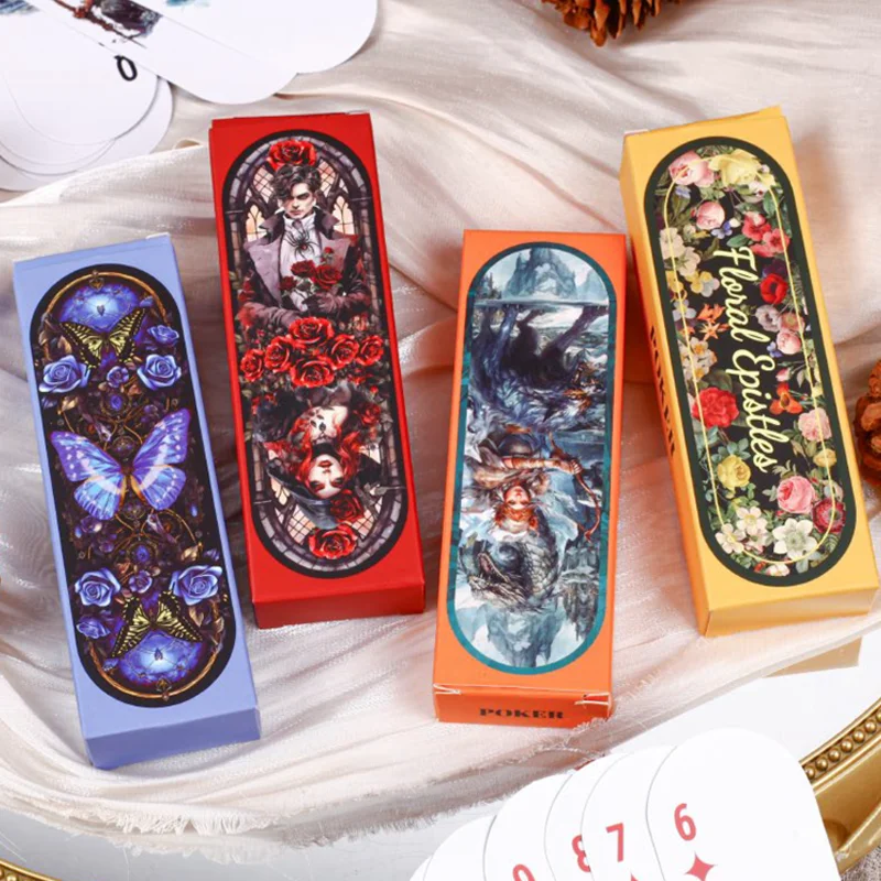 Mr.Paper Permainan Kartu Meja 54/Kotak Kupu-kupu Halloween Penyihir Kecil Dicetak Kartu Poker Mini Hadiah Natal Halloween untuk Anak-anak