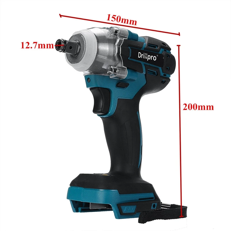 Imagem -06 - Chave de Fenda Elétrica sem Fio com Luz Led Brushless Impact Wrench Drill Driver Recarregável 18v Makita Bateria Velocidade Grande Deal