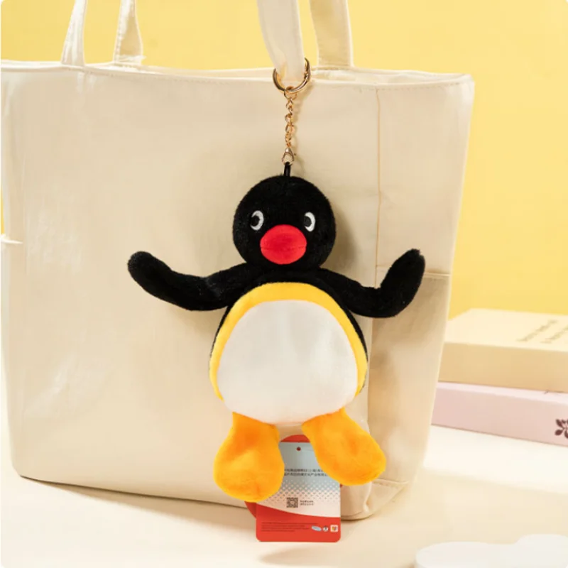  Genuine Pingu Penguin Family Cute Plush Dolls Soft Stuffed Animal Arm Shaped Keychain Decoration Birthday Gift For Girls Boys