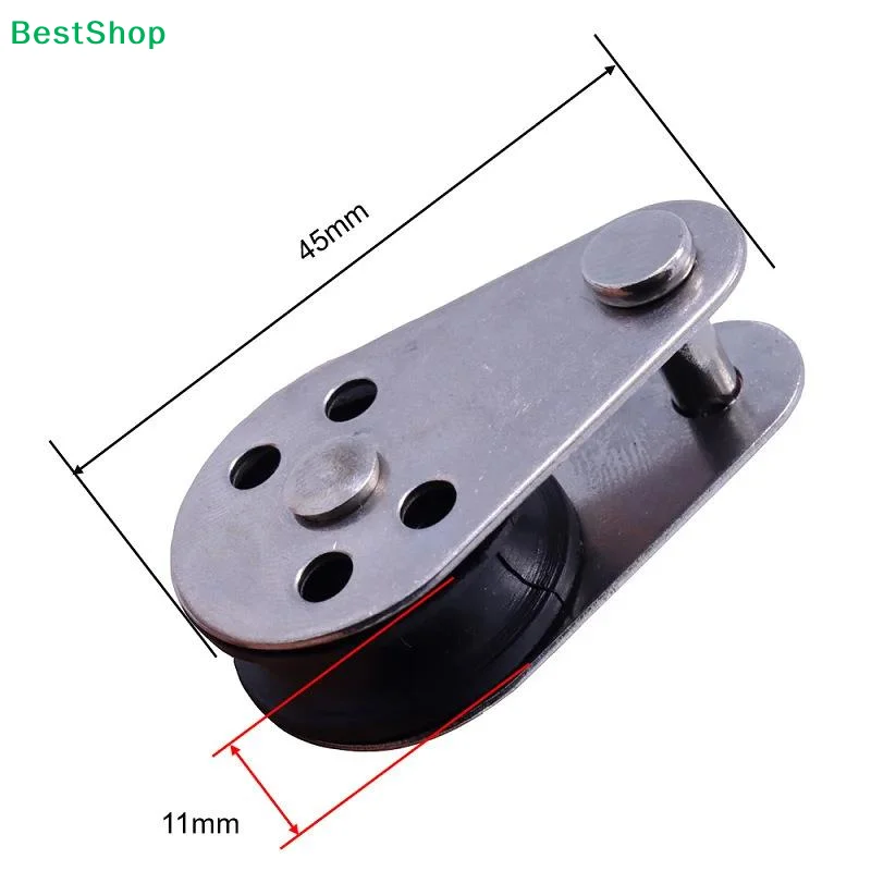♬1Pcs 45mm Blocks Rope Pulley 304/316 Stainless Steel Pulley Nylon Sheave Single Lashing Eye For 2mm To 8mm Rope