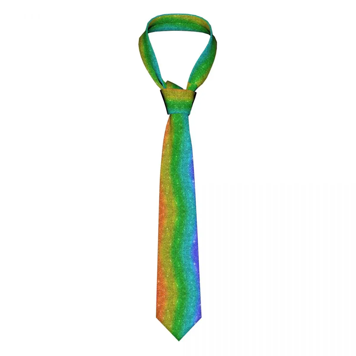 

Glitter Rainbow Pride Necktie Men Skinny Polyester 8 cm Classic LGBT Rainbow Neck Tie Accessories Cravat Wedding Accessories