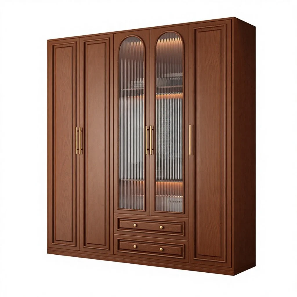 

# Factory Custom Wooden Mid-century Modern Style Bedroom Furniture Wardrobes High-end and Fashionable Walk-in Closets