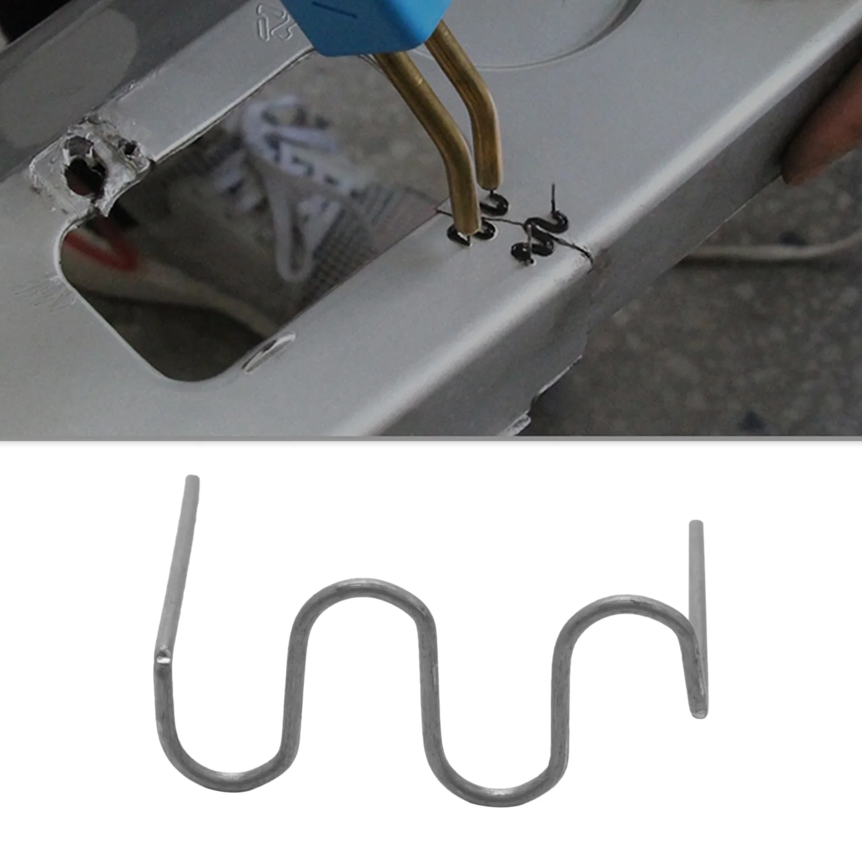 AA86 1500Pcs Welding Rods Hot Staple Repair Machine Plastic Welding Hot Stapler Auto Bumper Repair Pre Cut Wave Staples 0.6Mm