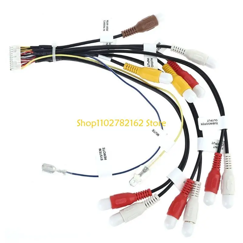 

547B Car Interior 24 Pin Stereo Radio RCA Output Wire Aux-in Adapter Cable Harness