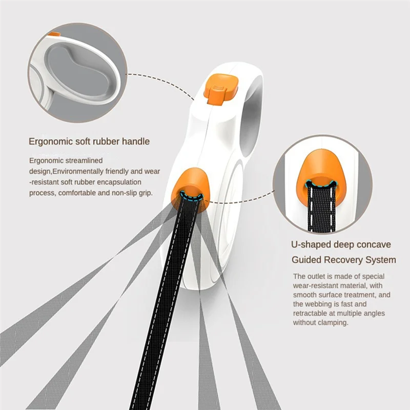 A88E-Adjustable Durable 5M 30Kg Retractable Dog Leash Roulette Walking Rope Chain For Small Large Dogs Accessories