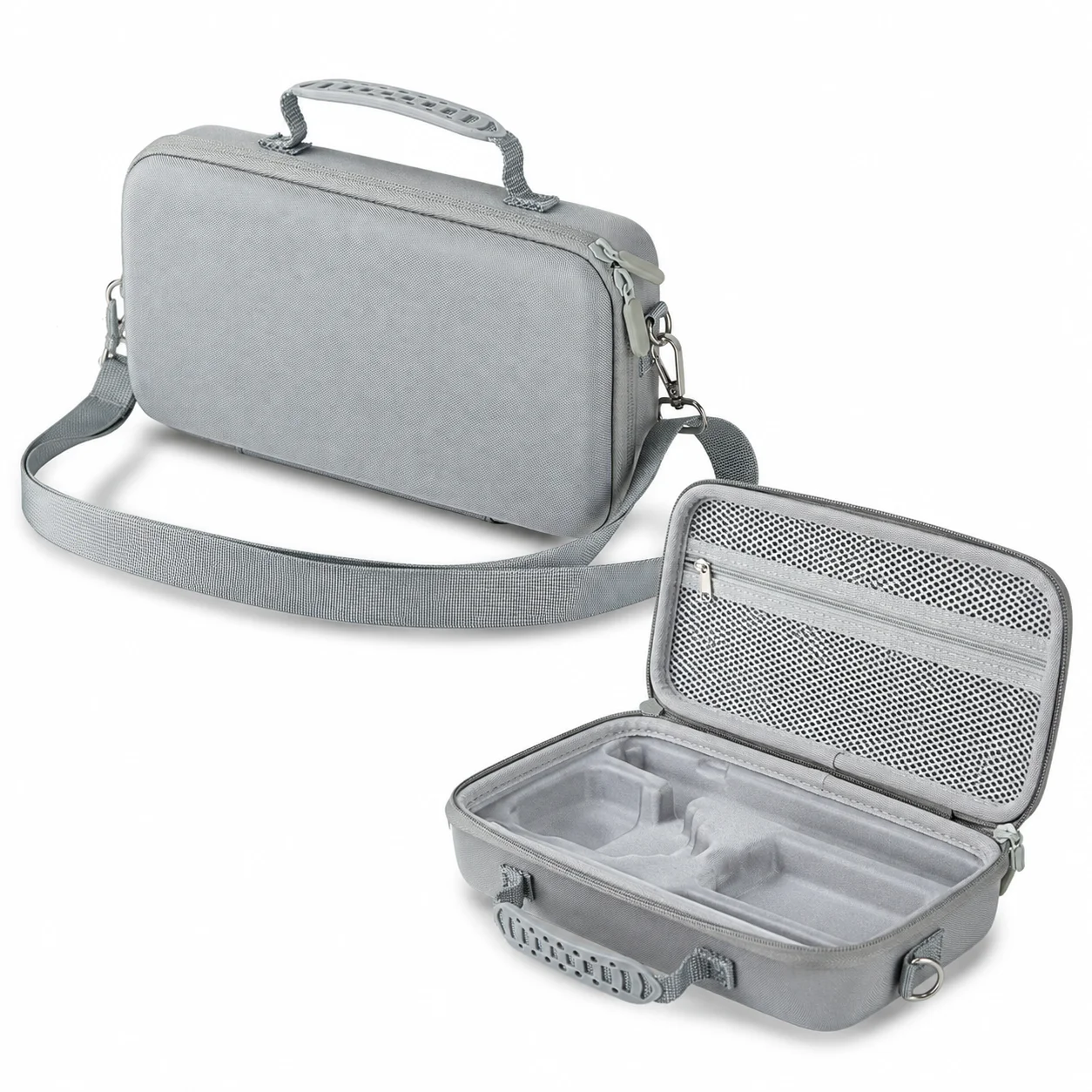 Hard Carrying Case for Osmo 360 II Camera,Waterproof 900D Nylon Storage Case with Shoulder Strap,Zippered Mesh Pocket, Gray