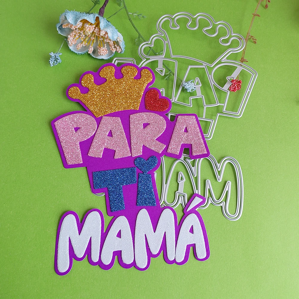 Troqueles de corte El nuevo español te hace mamá, decoración de álbum de recortes, álbum de fotos en relieve, decoración de tarjetas, manualidades DIY