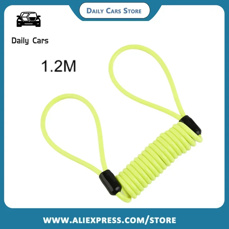 

1,2 м-велосипедный пружинный тросовый замок, противоугонная веревка, сигнализация, дисковый замок для мотоцикла, скутера, напоминание о безопасности, защитные аксессуары
