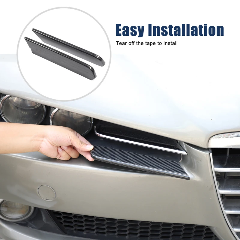 Real Carbon Fiber Car Front Headlight Grille Panel Cover Trim For Alfa Romeo 159 Brera Spider 939 2004-2011 Car Accessories 2PCS