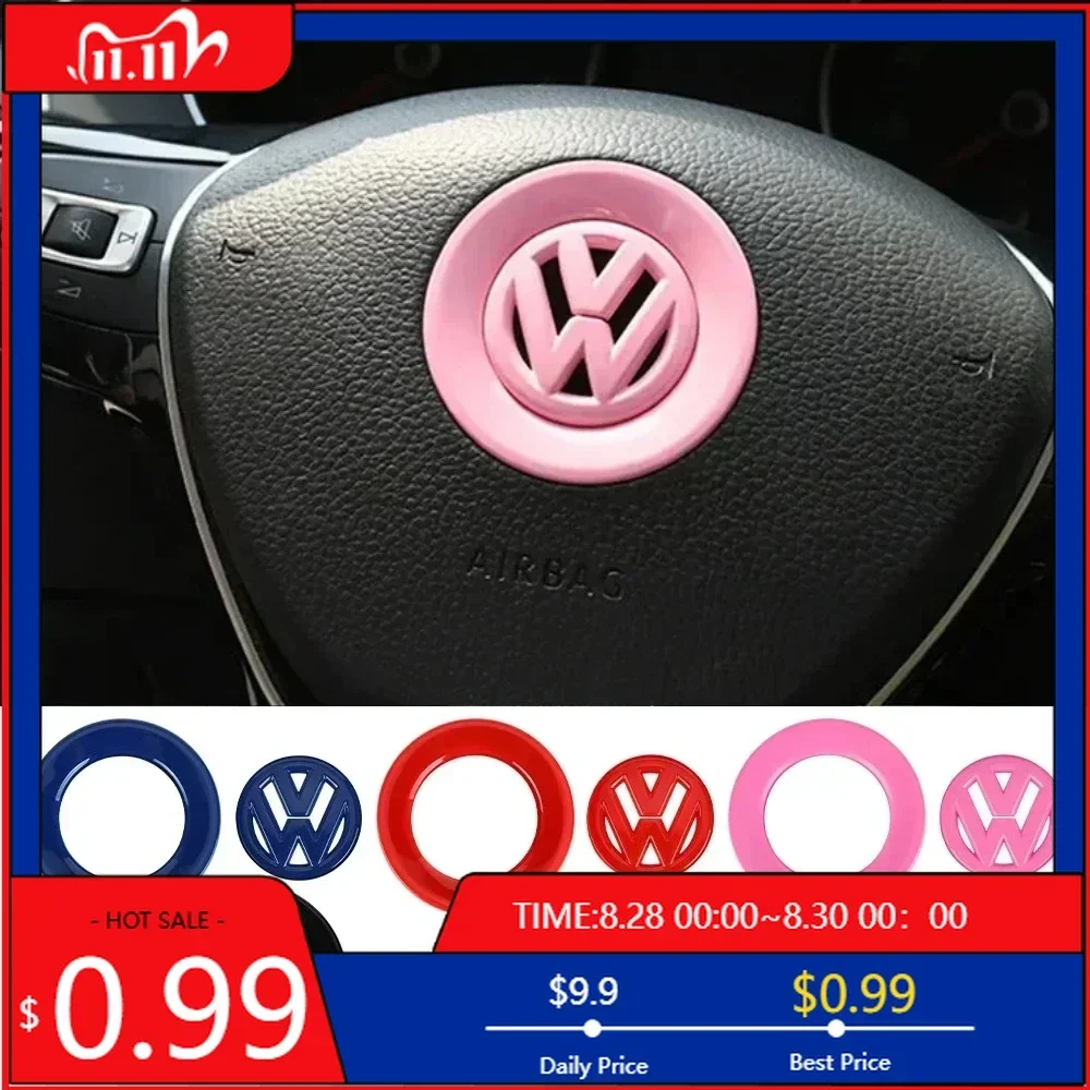 

VW GTI GOLF 2026 Hot For VW VOLKSWAGEN 40mm ABS Hollow Out Car Steering Wheel Center Emblem Sticker for Volkswagen Passat Golf M