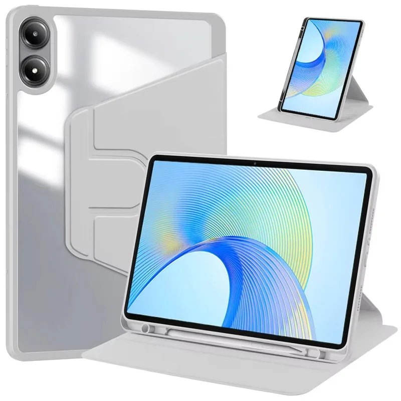 For Huawei Honor Pad X9a Case ELN2-W29 Honor Pad X9 Pro X10 Pro 11.5inch Tablet 360 Rotating Acrylic Clear Cover Pencil Holder