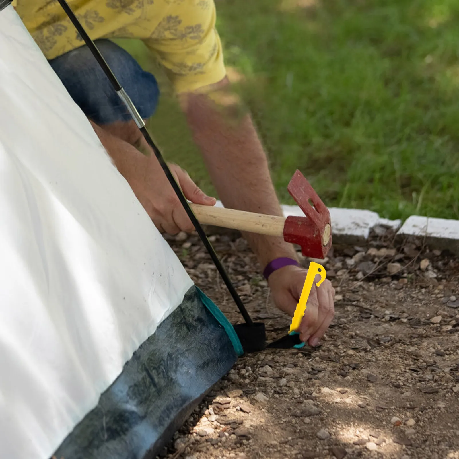 

10pcs Tent Pegs Plastic Serrated Stakes 14 6cm Heavy Duty Windproof Camping Tarp Canopy Outdoor Removable Spikes Accessories