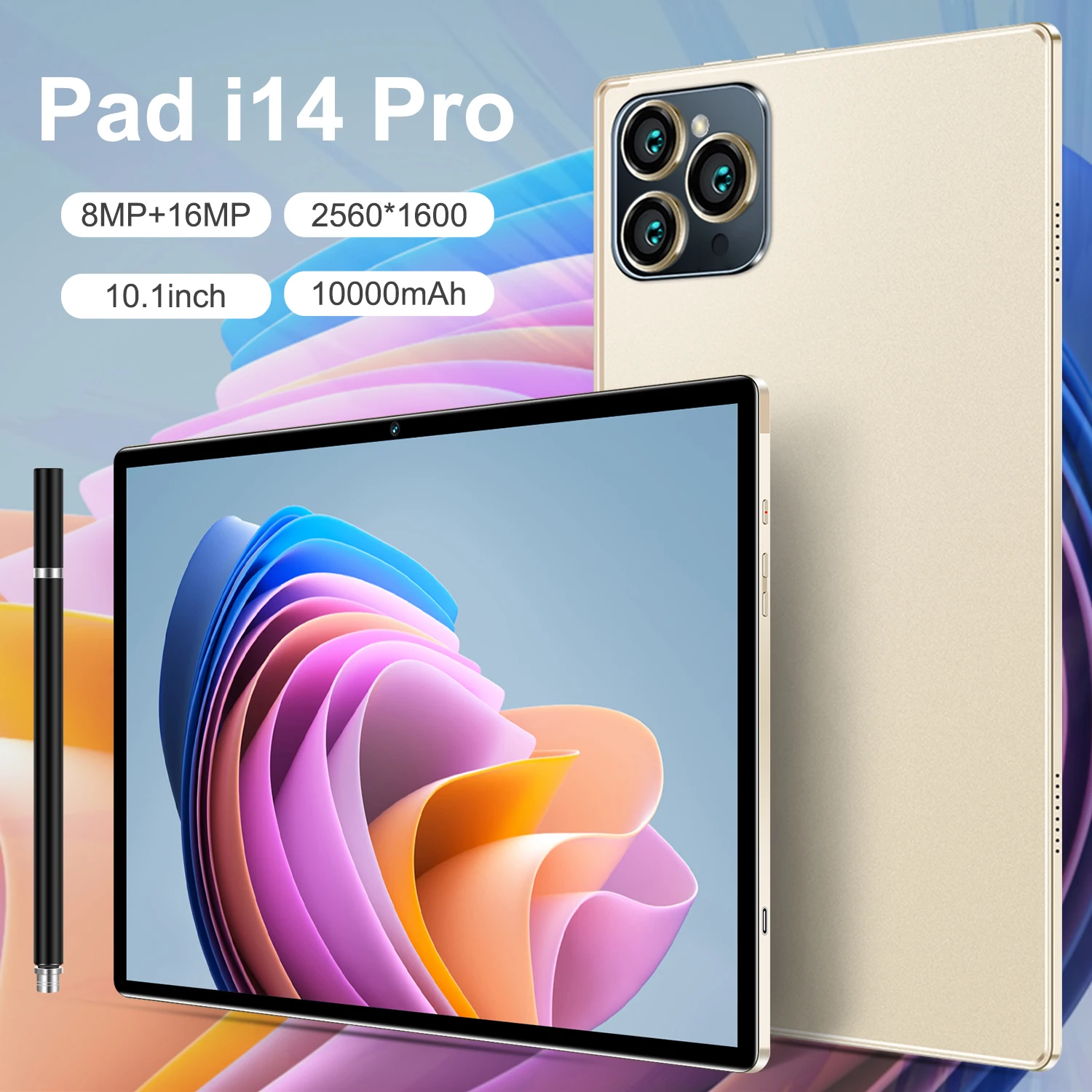 JDLPB-2 Pad i14 Pro Screen 10.1inch 16GB+512GB Factory Price Android tablet Notebook Pad Android tablet WiFi BT