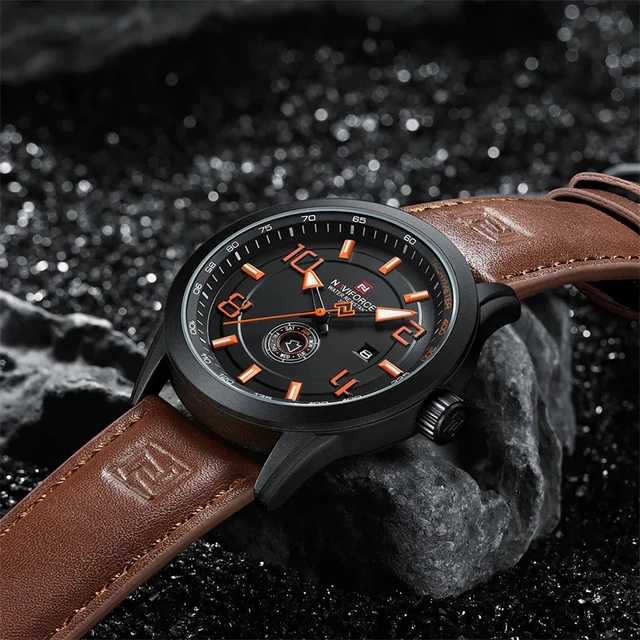 NAVIFORCE Men Watch Sport Wristwatch Date Week Top Brand Luxury Military Army Leather Business Quartz Original Male Clock 9229 AliExpress