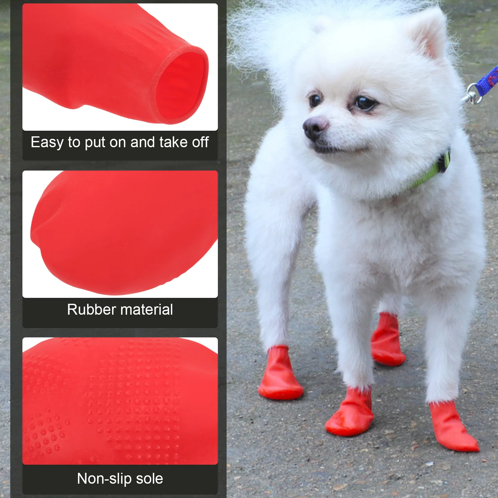 

4Pcs Practical Dog Rain Shoes Non-Slip Pet Boots Waterproof Lightweight Comfortable for Dogs S Dog Rain Shoes Puppy Boots