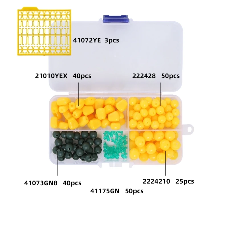 Freshwater Floating Fishing Lure Beads Set with Compartment Box, Corn Baits and Round Rig Beads for Anglers Easy to Use JOME