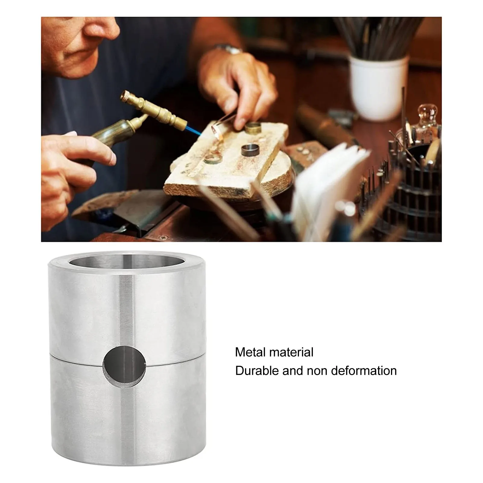Jewelry Melting Casting Tool Cylindrical Compact Aluminum Alloy Jewelry Casting Pot Multifunctional for Jewelry Repairing