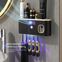 1PC Intelligent Toothbrush Disinfectant, Rechargeable, Dry, Two in One Disinfectant Toothbrush Holder, UV Sterilization