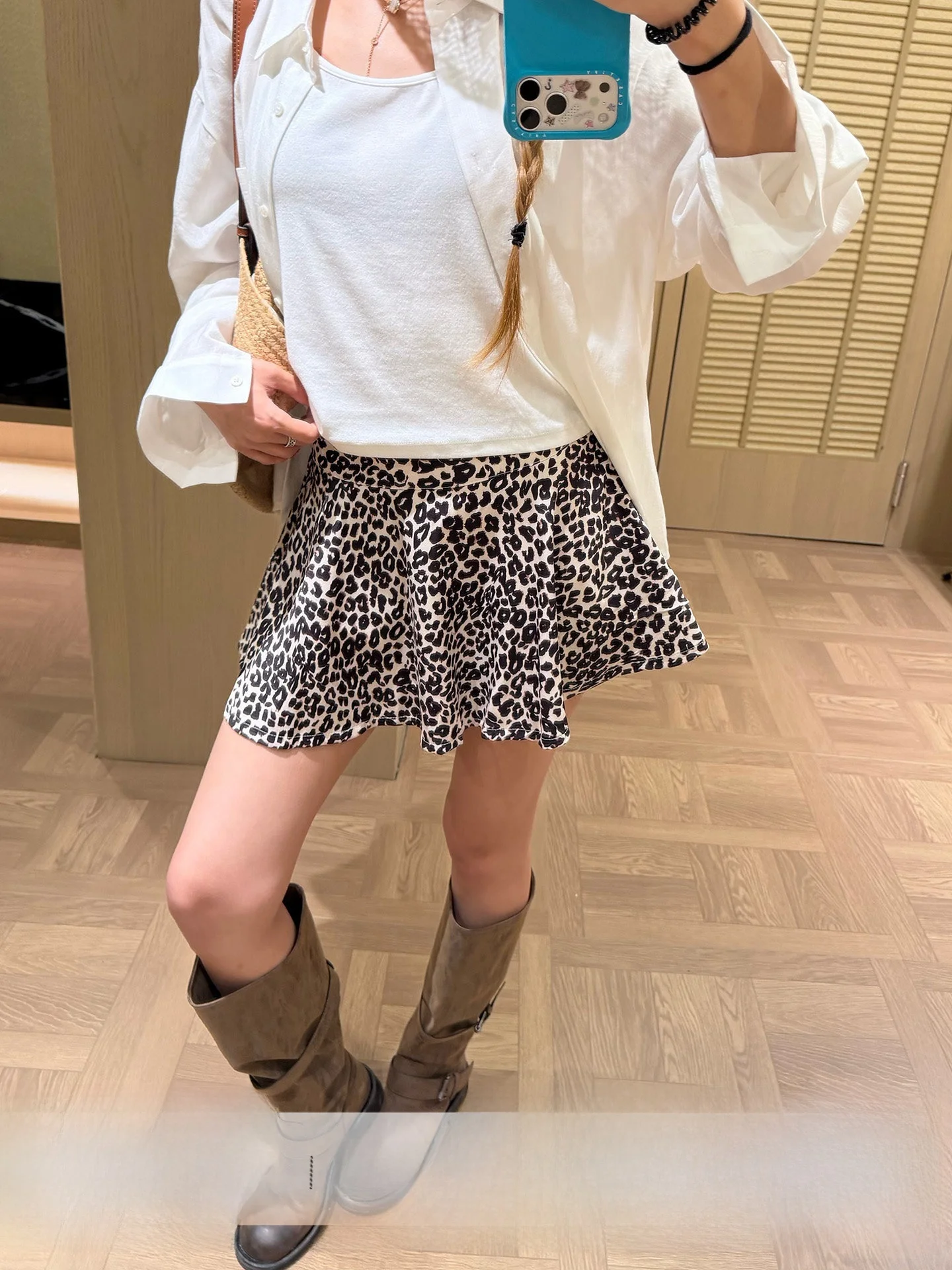 

High Waist Leopard Print A-Line Skirt Women's Spring Summer Design Slimming Trendy Half Body Skirts Sexy Girl Style