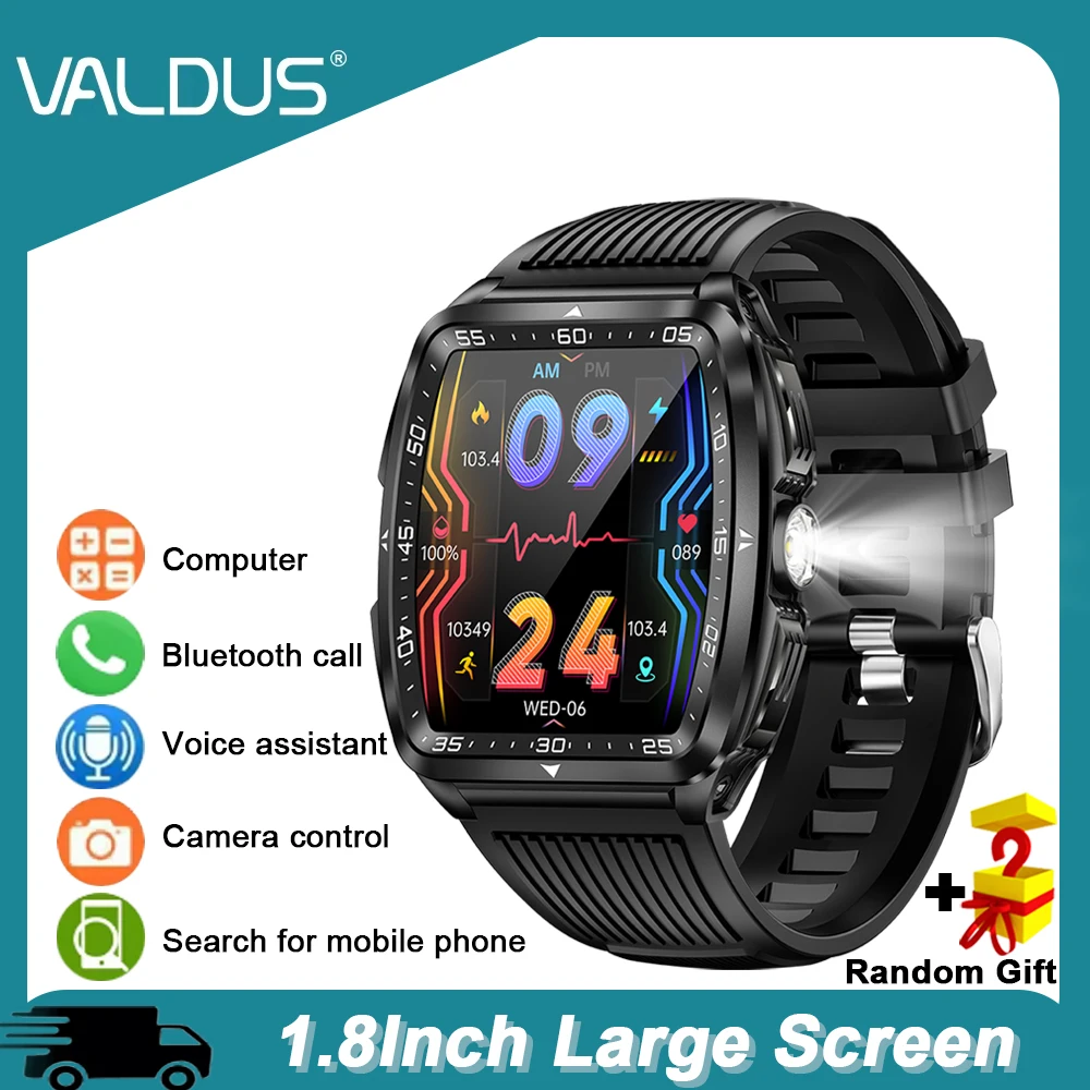 

VALDUS 2025 Новые умные часы VD22 BT Фонарик Голосовой помощник Сердечный ритм Спорт Фитнес Мониторинг Смарт-часы для мужчин и женщин