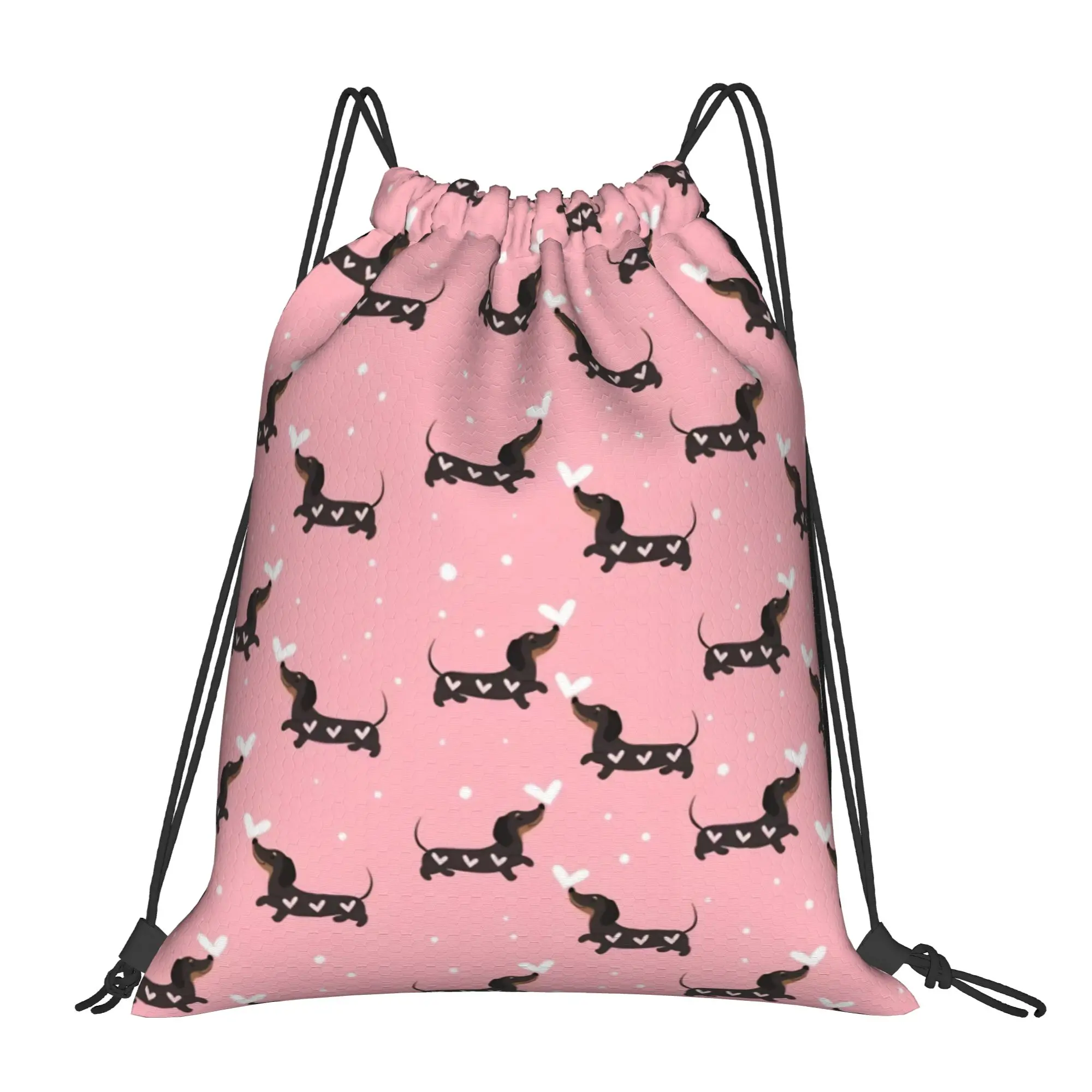 

Cute Dachshund Drawstring Backpack Sports Gym Sackpack Water Resistant Dogs Animal String Bag for Hiking 36cm (W) x 43cm (H)