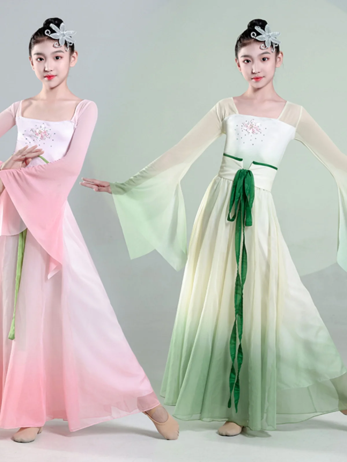 

Children's classical dance costumes elegant gauze dress training dress girls Chinese dance