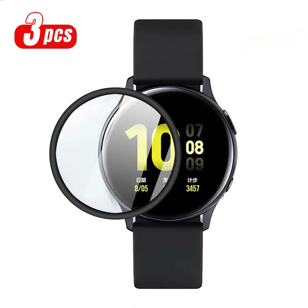 Displayschutzfolie für Samsung Galaxy Watch Active 2 44 mm 40 mm HD 3D Transparent Soft Film Glas Smart Watch wasserdichte Protektoren