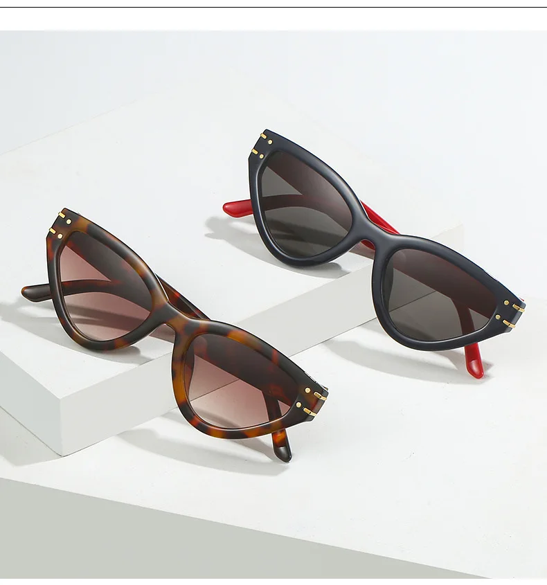 Vintage Cat Eye Sonnenbrille Frauen Männer 2024 Marke Designer Mode Goggle Sonnenbrille Weibliche Trends Shades Außerhalb Brillen UV400 – Detail 2