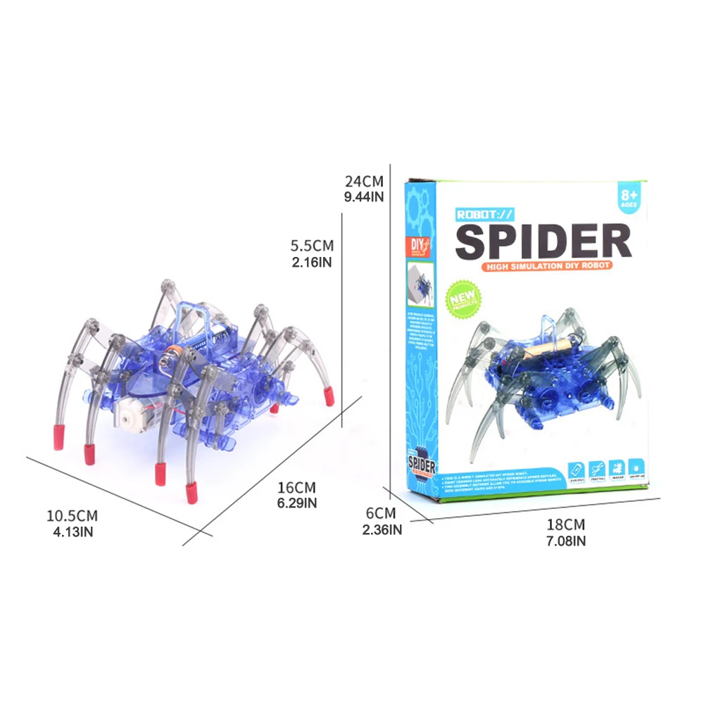 DIY Electric Spider Robot Assembly Kit Bionic Eight‑Leg Walking Model Two Assembly Modes Hands‑on Building Set