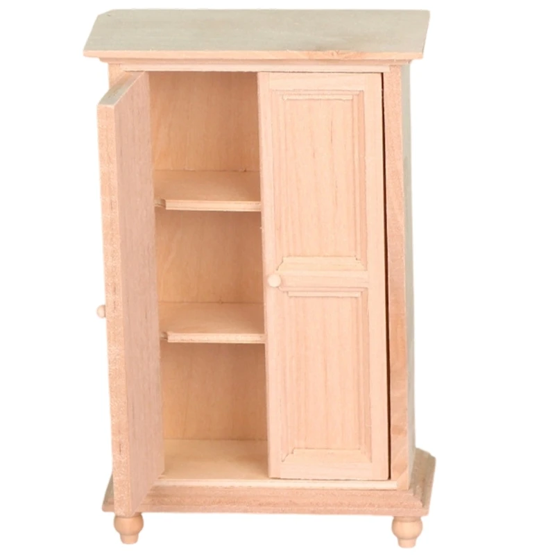 Antique Miniature Closet 1/12 Scale Doll House Furniture Double Door Storage Unit 15UB