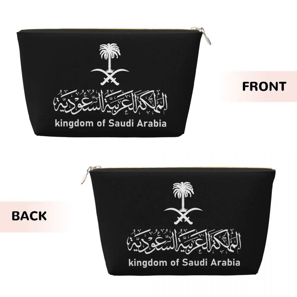 Custom Travel Kingdom Of Saudi Arabia Toiletry Bag Cute Arabic Calligraphy Emblem Cosmetic Makeup Organizer  Beauty Storage