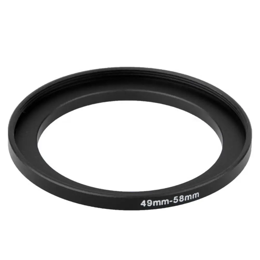 Schwarzer Aluminium-Step-Up-Filterring 49 mm-58 mm 49–58 mm 49 bis 58 Filteradapter Objektivadapter für Canon Nikon Sony DSLR-Kameraobjektiv