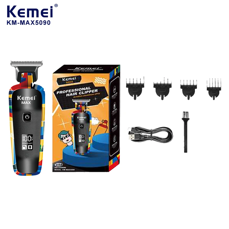 Kemei km-max5090 Men's Professional Beard Trimmer Electric Hair Clipper Rechargeable Hair Trimmer Face Shaver Body Trimmer