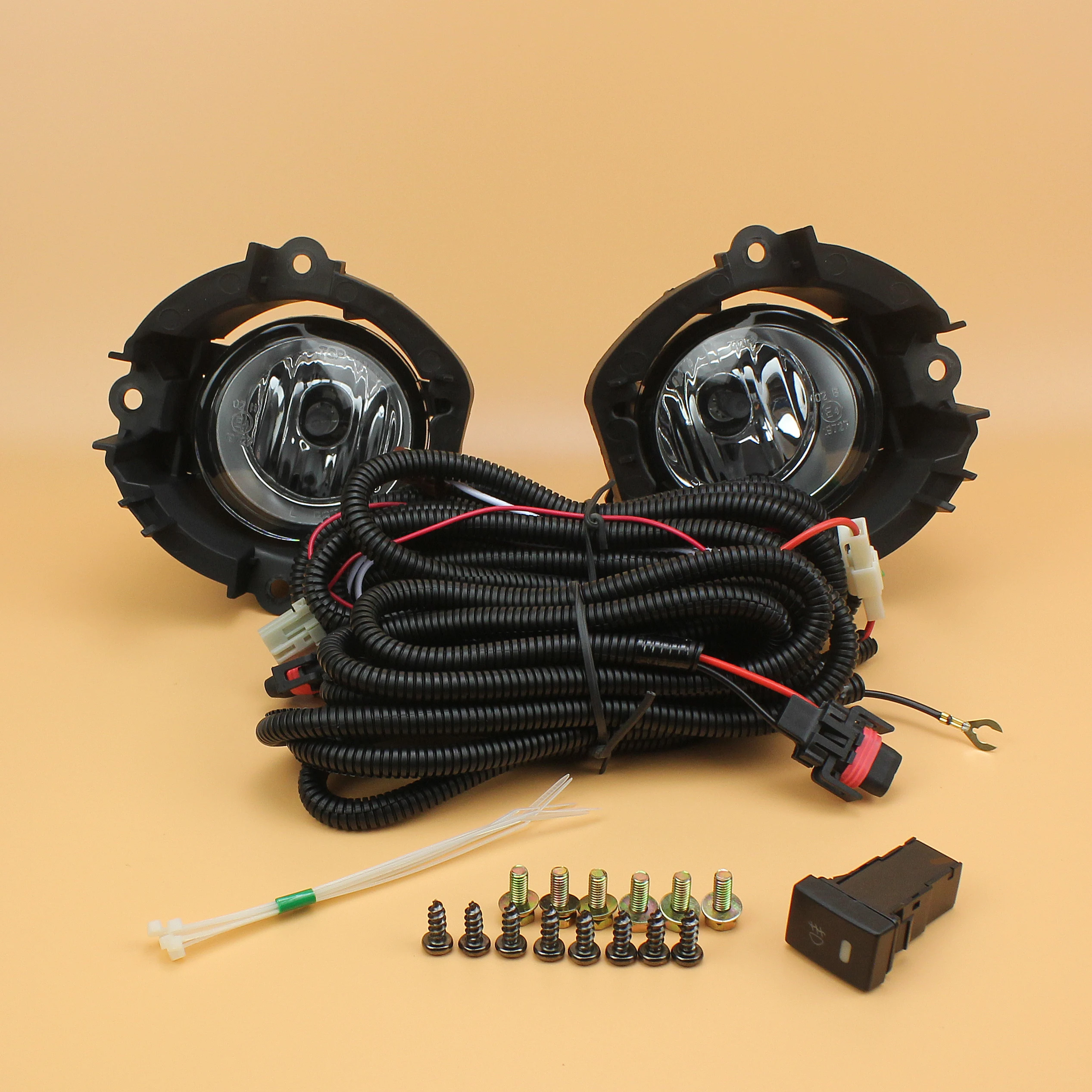 Bumper Fog Light Assembly For Toyota RAV4 2006 2007 2008 Complete Kit Glass Lens w/H11 Bulb Switch Wire Harness Bracket