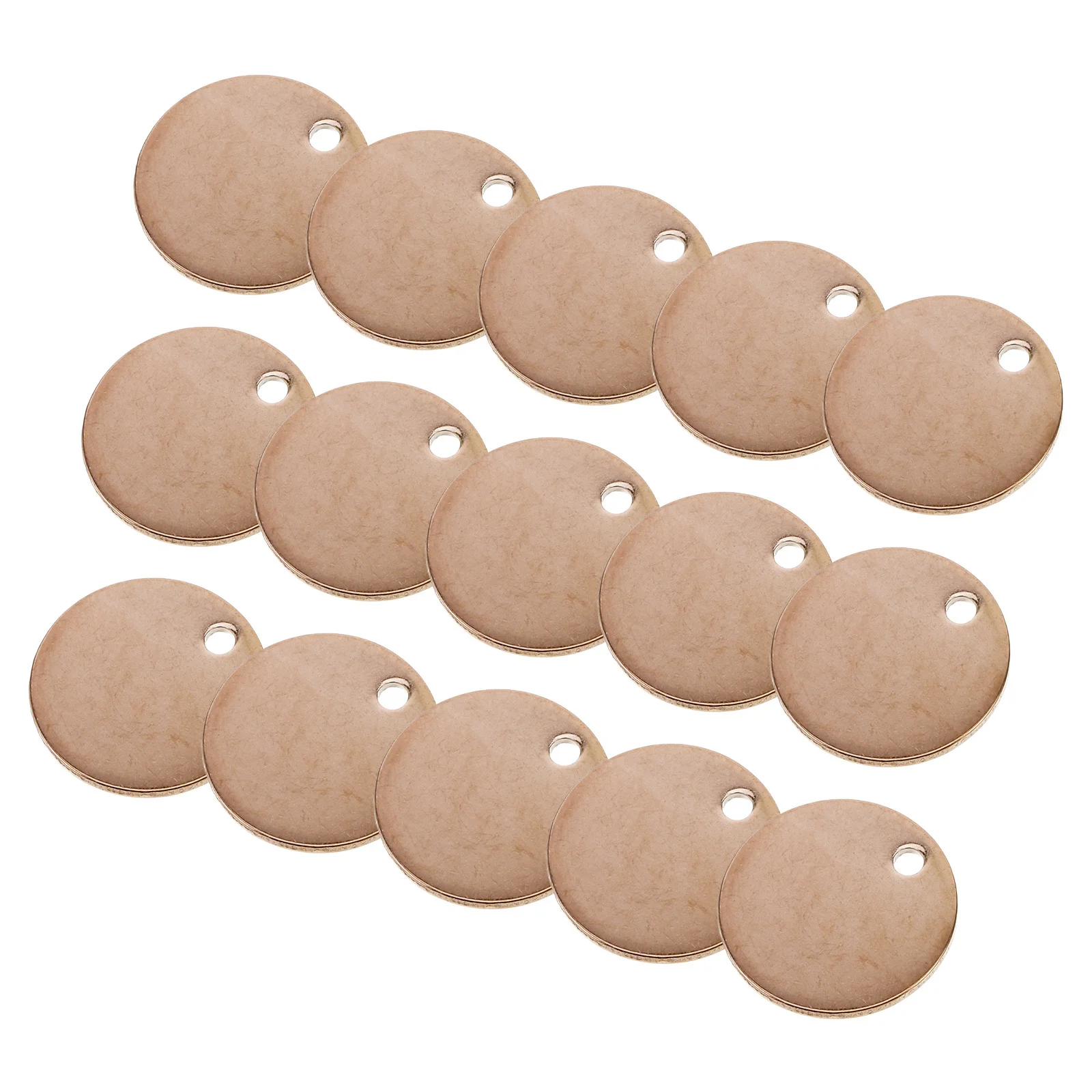

20 шт., круглые пустые бирки из нержавеющей стали, 12 мм, розовое золото, минималистичный кулон для гравировки, ремесел, сублимационная табличка с именем, металл