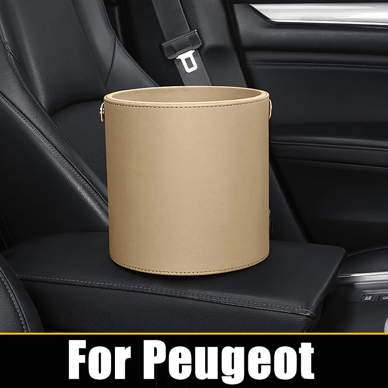 

For Peugeot 308 207 408 206 406 508 307 406 4007 3008 5008 GTI SW Car Circular Trash Can Garbage Pocket Sundries Bin Organizer