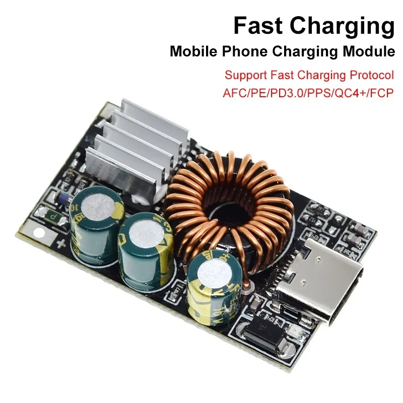 PD3.0/PPS/QC4.0 For Apple MTK Samsung DIY Fast Charger DC 10-30V 30W Step-down Module for Emergency Charging of Mobile Phone