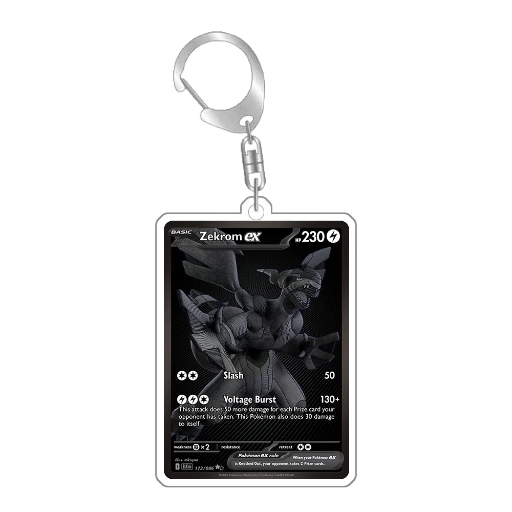 Porte-clés Pokemon Zekrom Reshiram Victini SV11B SV11W, Collection de jeux animés, jouet de décoration pendentif cadeau en acrylique fait maison