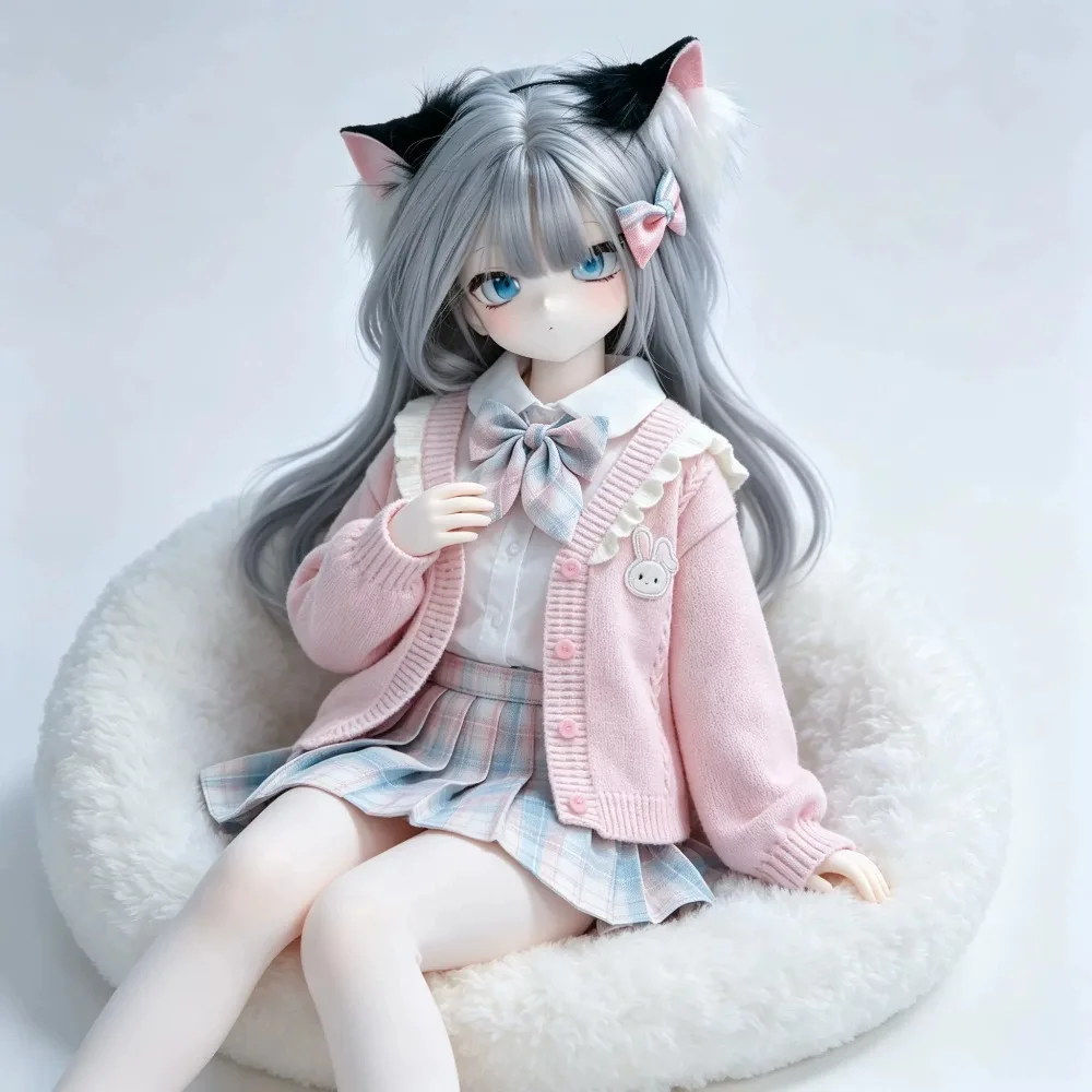 Animation BJD Baby Clothes 85cm-150cm Silicone Doll Shoes Socks Headgear Set College Style Shirt Three-piece Set
