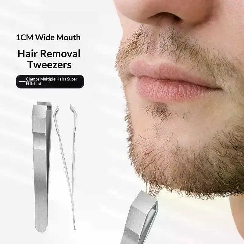 Beard Mustache Tweezers Stainless Steel For Precision Facial Hair Grooming Professional Use Grip