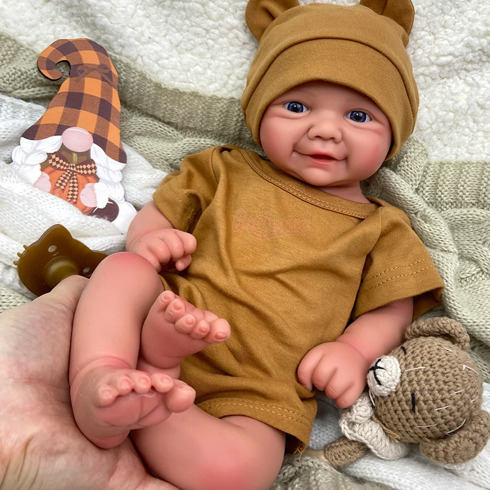 17 Zoll Weiche Silikon-Reborn-Babypuppe, Lebensechte Reborn-Kleinkindpuppe Vivienne, Realistische Babypuppe, Neugeborenen-Puppe Mädchen & Junge mit Blauen Augen