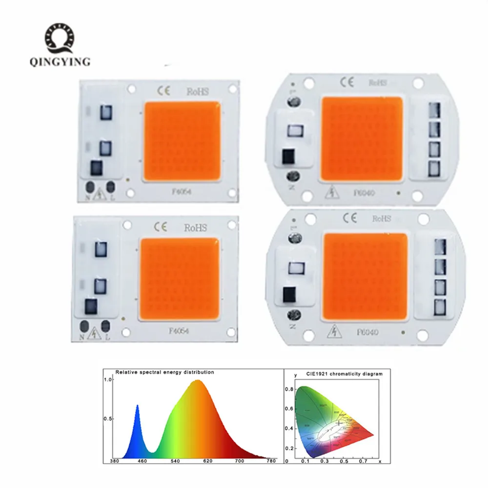 LED Grow COB Light Chip Full Spectrum AC 220V 10W 20W 30W 50W No need driver For Growth Flower Seedling Grow Plant Lighting