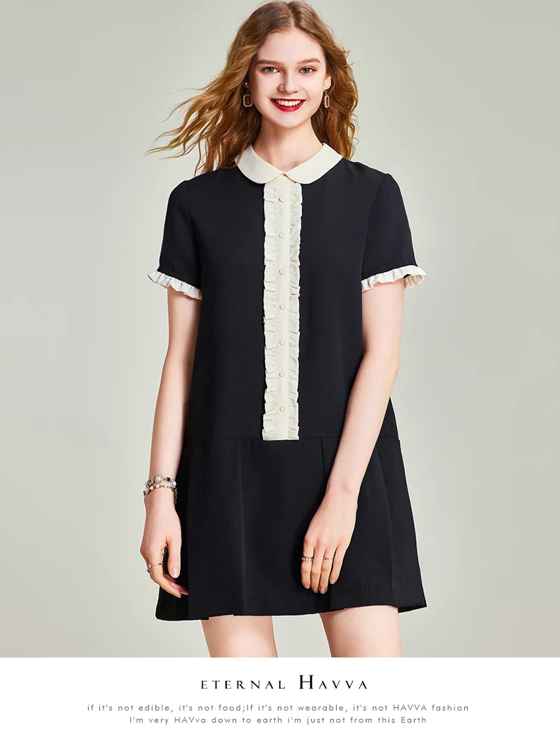 Été 2025 doux coréen Sle ort Dr ample minceur col de poupée t-shirt dentelle garniture femmes vêtements taille haute Polyester