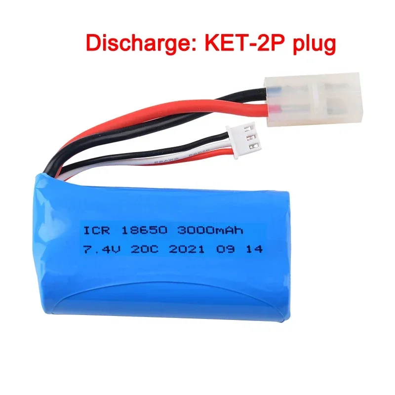 7.4V 3000mAh 20C 18650 Lipo battery For WPL MN99S MN98 RTR RC Car C24 Udi U12A Syma S033g Q1 H100 H101 H102 H103 FT009 RC boats