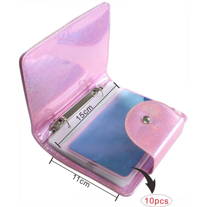 20Slot Laser Purple/Pink/Sliver Nail Stamping Plate Holder Case Empty Rectangle Plates 9.5*14.5cm Manicure Organizer Storage Bag